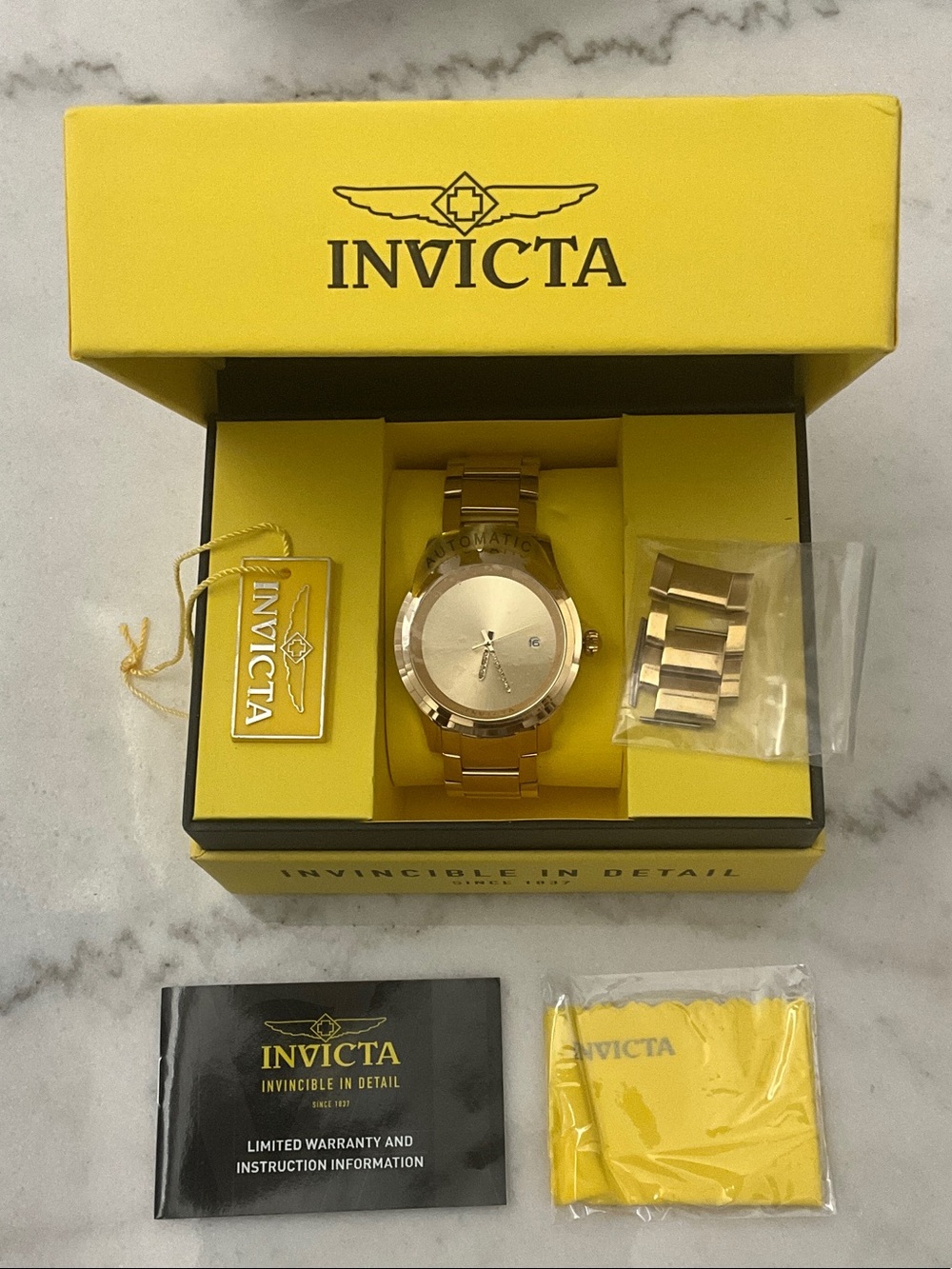 Invicta Gold Tone Men's Bracelet Watch with Extra Links